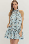 Found Along the Way Blue Mini Dress
