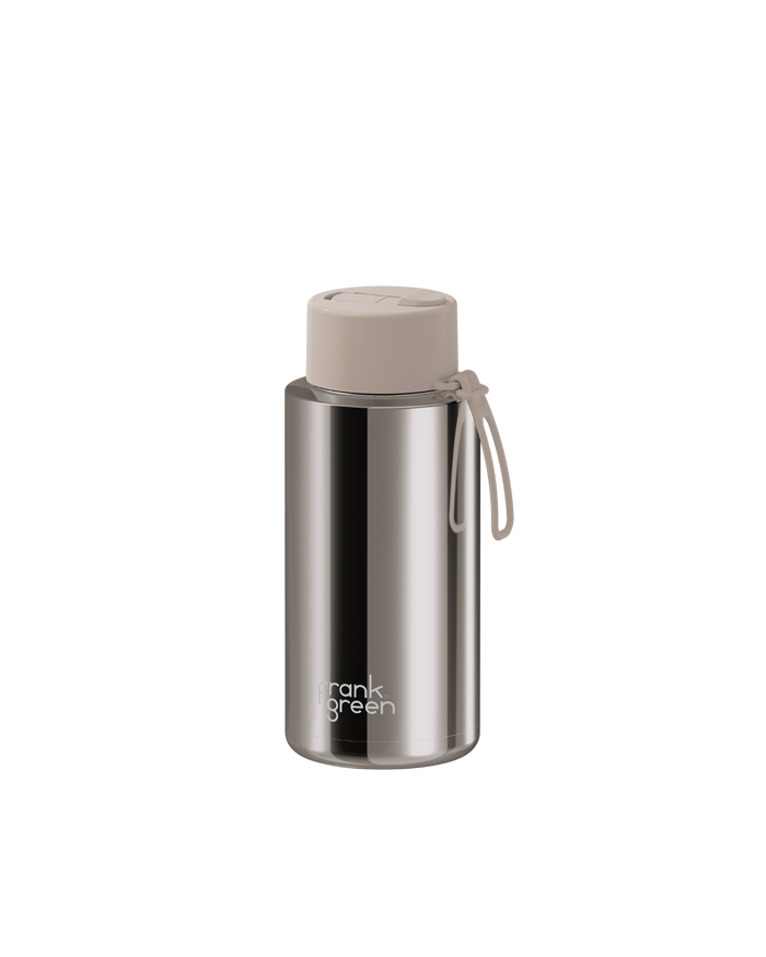 Frank Green Reusable Ceramic Bottle Chrome 1L (Moon Dust)