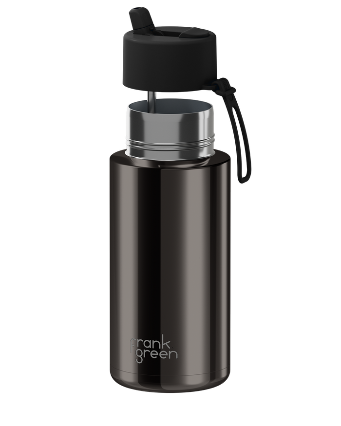 Frank Green Reusable Ceramic Bottle Chrome 1L (Shadow)