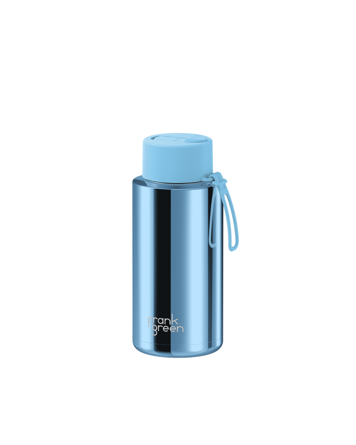 Frank Green Reusable Ceramic Bottle Chrome 1L (Sky Blue)