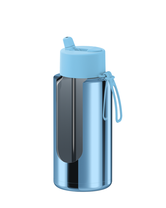 Frank Green Reusable Ceramic Bottle Chrome 1L (Sky Blue)
