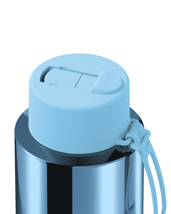 Frank Green Reusable Ceramic Bottle Chrome 1L (Sky Blue)