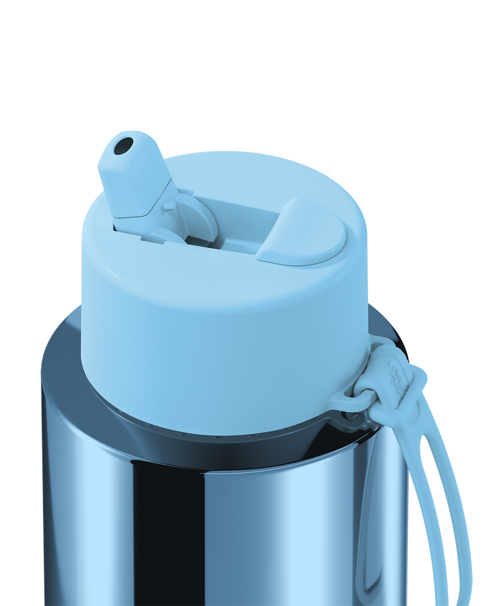 Frank Green Reusable Ceramic Bottle Chrome 1L (Sky Blue)