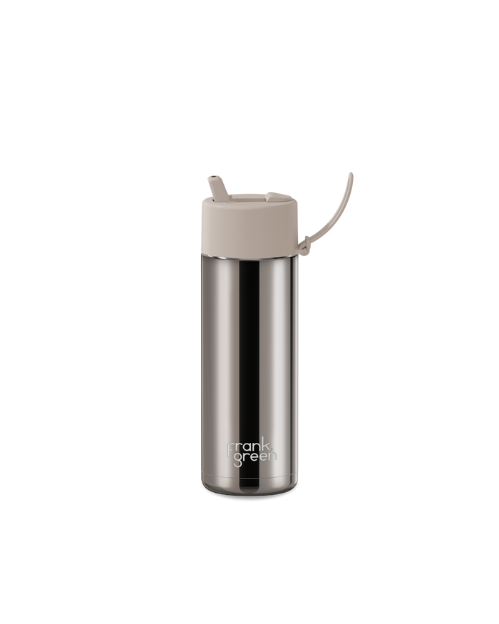 Frank Green Reusable Ceramic Bottle Chrome 595ml (Moon Dust)