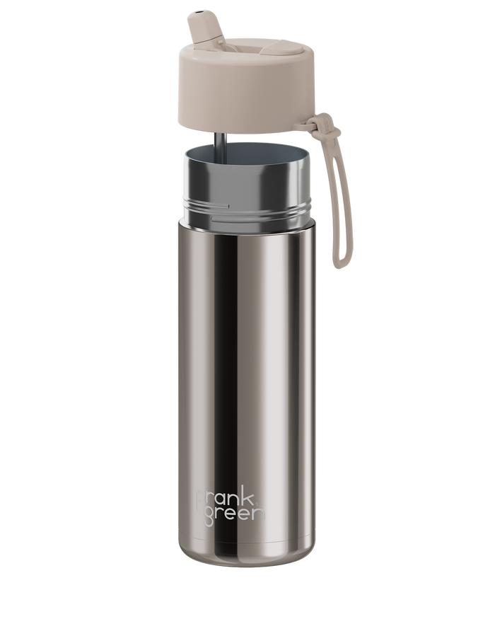 Frank Green Reusable Ceramic Bottle Chrome 595ml (Moon Dust)