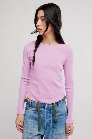 Free People Easy Does It Tee in Hummingbird Pink