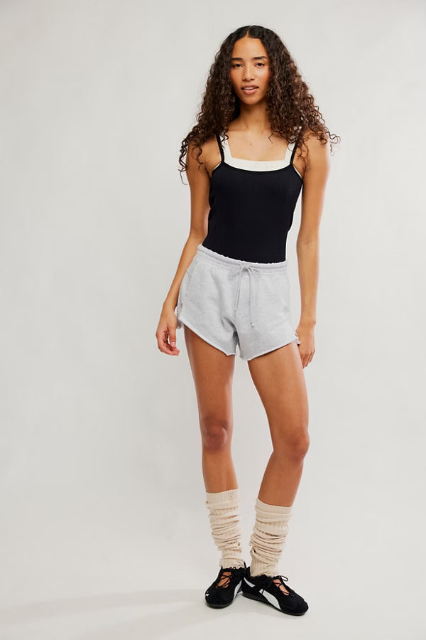 Free People Movement Knockout Short in White Heather Grey