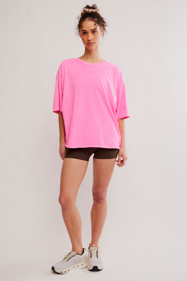 Free People Movement Tackle Tee in Hot Pink