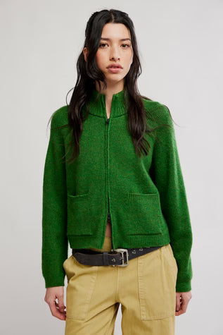 Free People WTF On It Half Zip in Forest Fairy