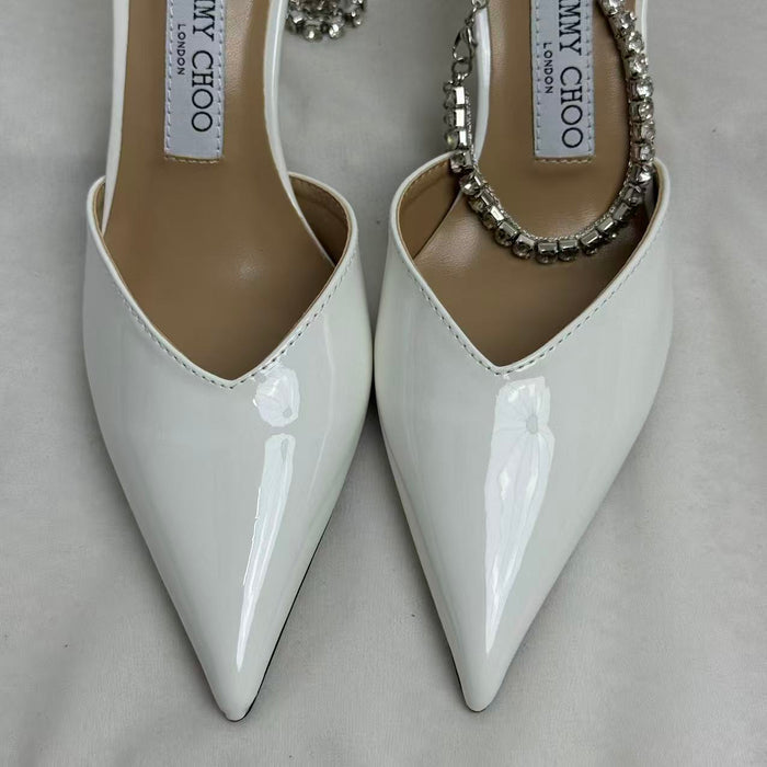 French-style chain beaded high-heeled shoes