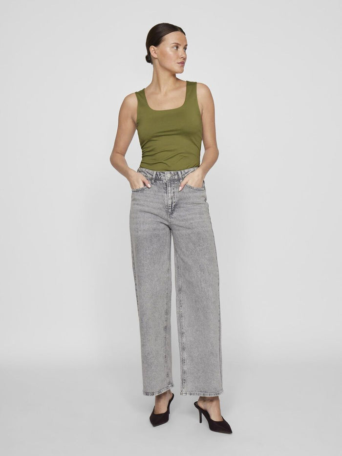 Freya Wide Leg Jeans (Light Grey Denim)
