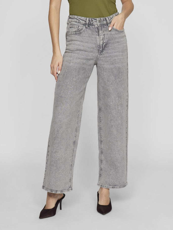 Freya Wide Leg Jeans (Light Grey Denim)