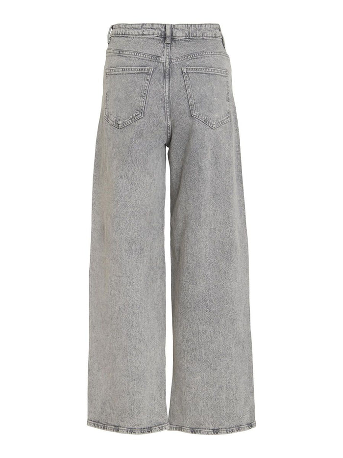 Freya Wide Leg Jeans (Light Grey Denim)