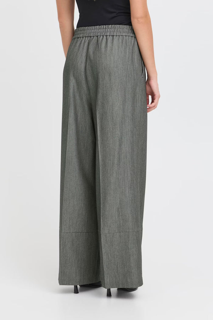 Frida Wide Leg Trousers (Grey)