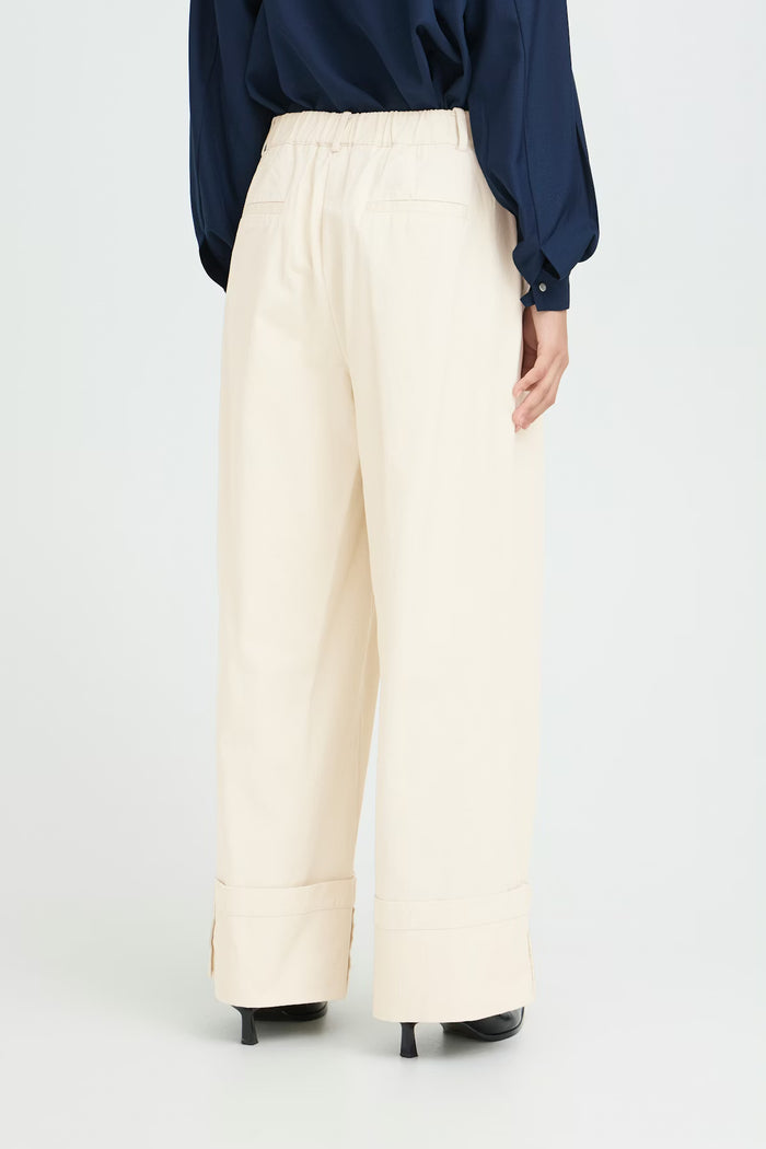 Gemma Wide Leg Trousers (Almond)