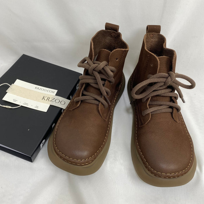 Genuine Leather Ethnic Style Martin Boots
