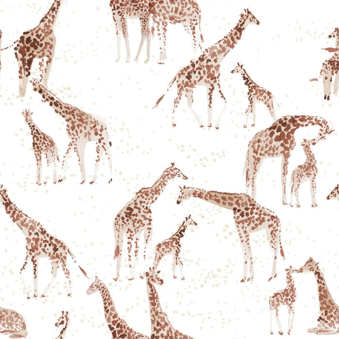 Soft fabric giraffe toy from Family Fabrics B.V., showing a cute giraffe with patterned fabric and long neck on a neutral background.