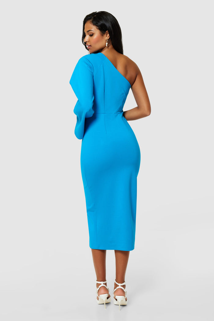 Gloria One Shoulder Dress (Bluebird)