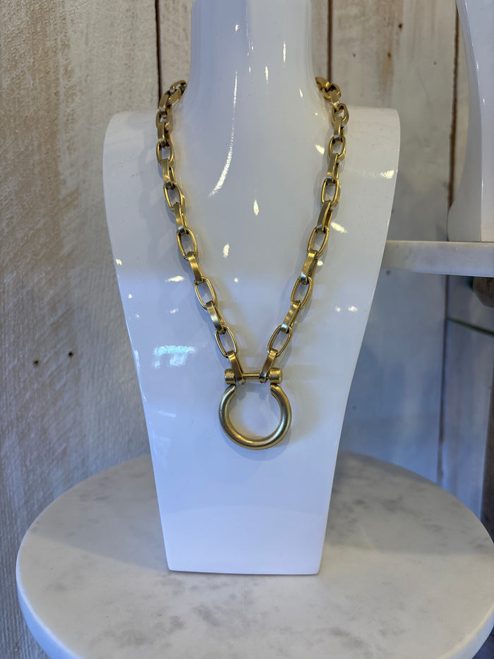 Gold Circle Pendant Necklace