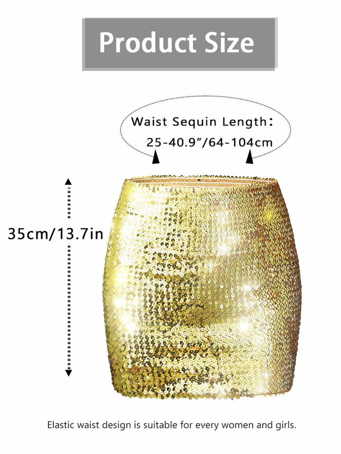 Gold Glitter Mini Pencil Skirt