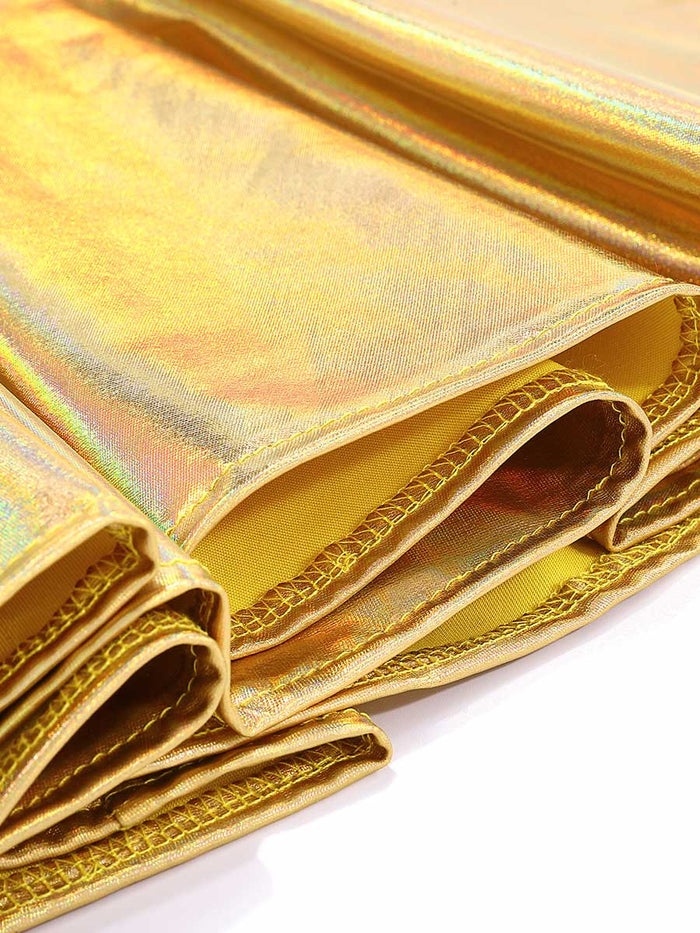 Gold Reflective A-Line Skirt