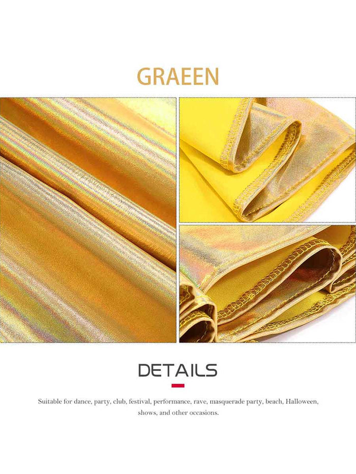 Gold Reflective A-Line Skirt