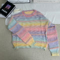 Gradient Striped Crew Neck Sweater