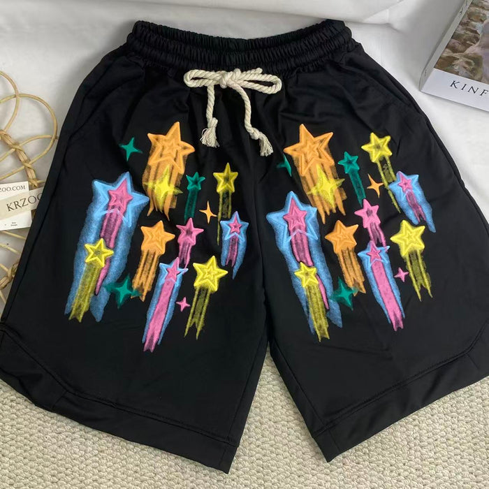 Graffiti-Print Wide-Leg Shorts