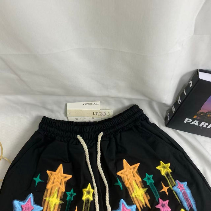 Graffiti-Print Wide-Leg Shorts