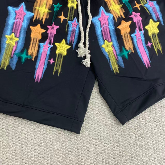 Graffiti-Print Wide-Leg Shorts
