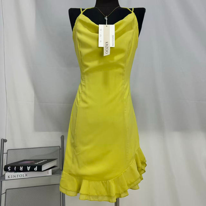 Halter-Neck Backless Mini Skirt