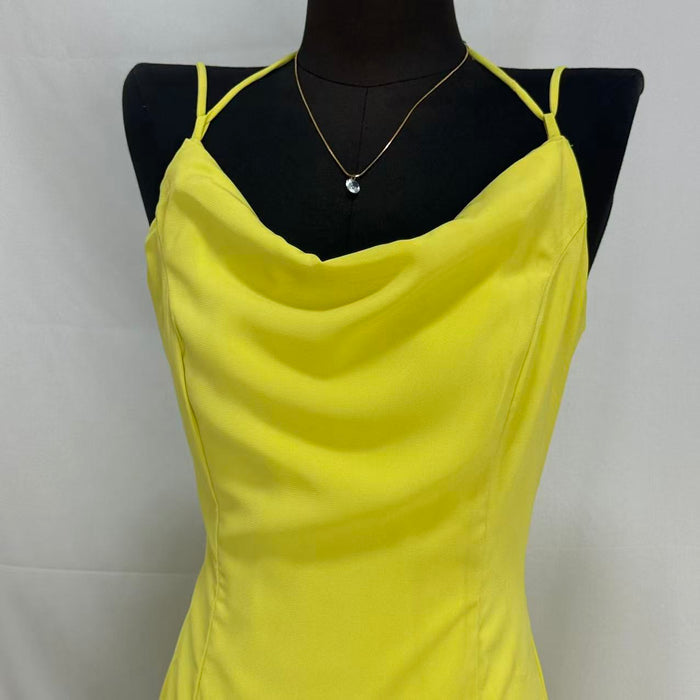 Halter-Neck Backless Mini Skirt