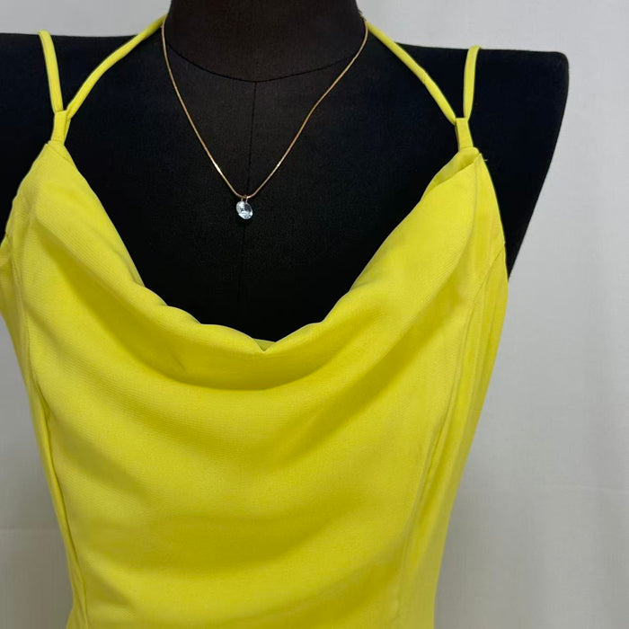 Halter-Neck Backless Mini Skirt