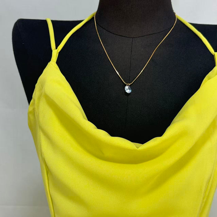 Halter-Neck Backless Mini Skirt