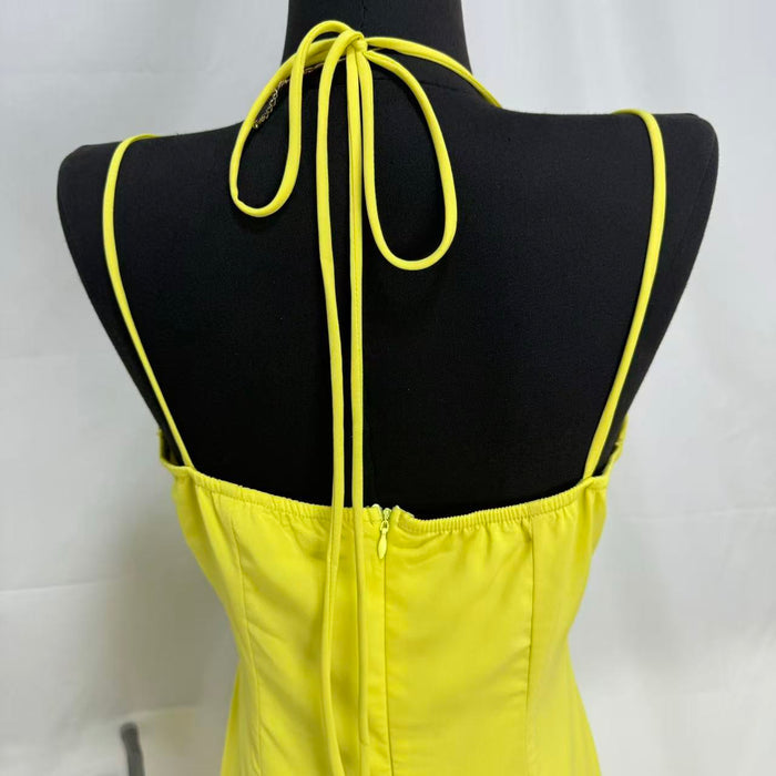 Halter-Neck Backless Mini Skirt