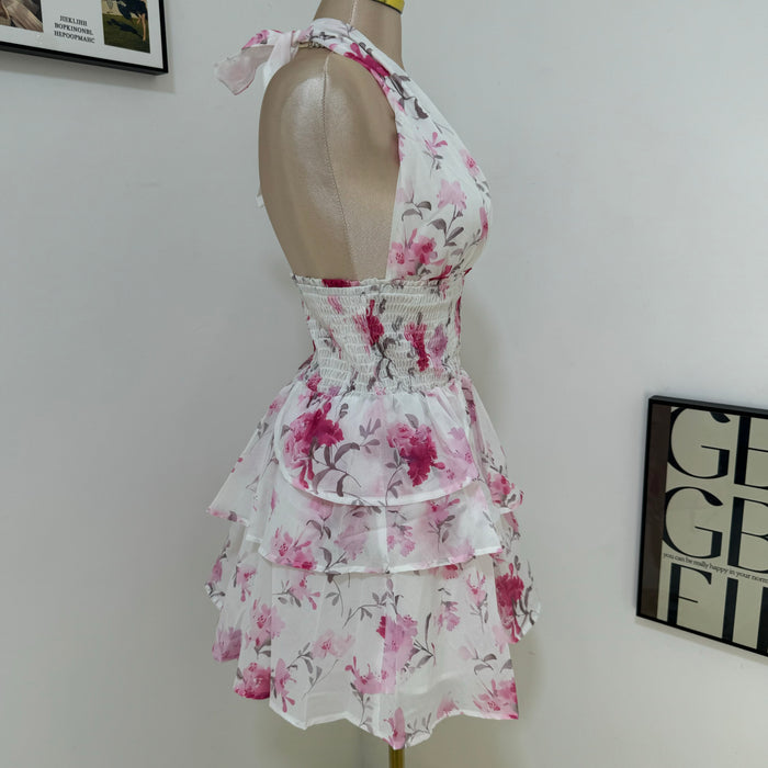 Halter-neck Floral Dress