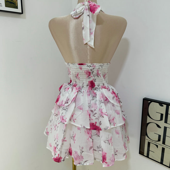 Halter-neck Floral Dress