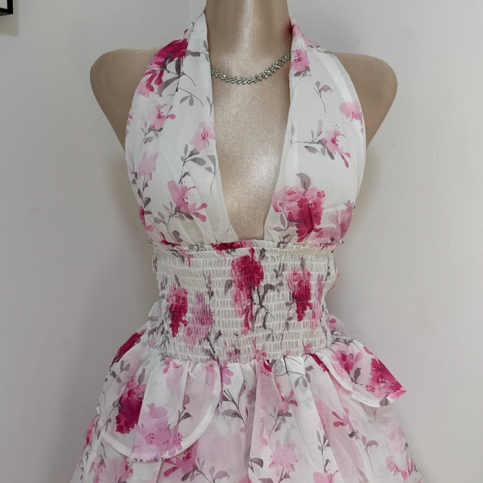 Halter-neck Floral Dress