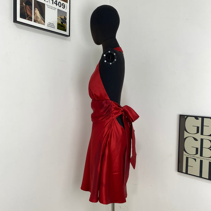 Halter Neck Satin Dress