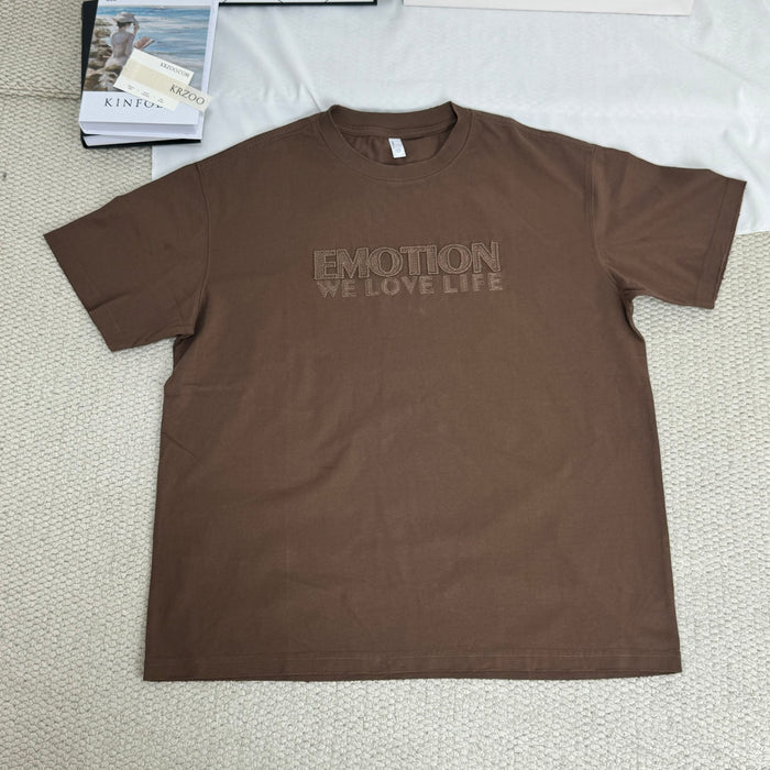 Hand-worn vintage short-sleeved T-shirt