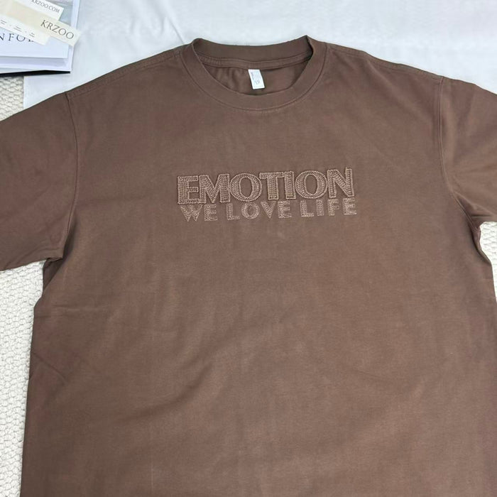 Hand-worn vintage short-sleeved T-shirt