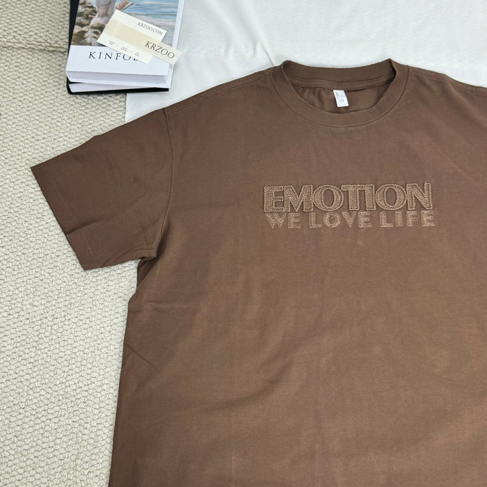Hand-worn vintage short-sleeved T-shirt