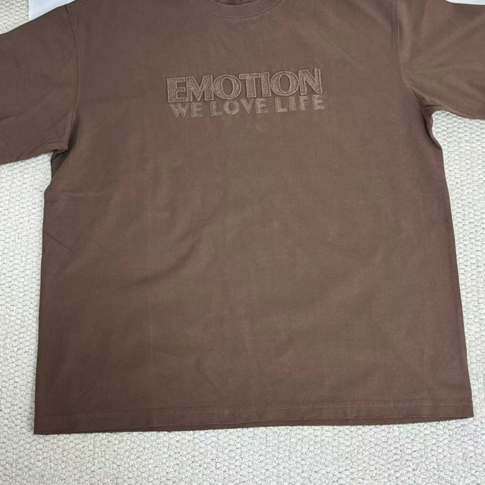 Hand-worn vintage short-sleeved T-shirt