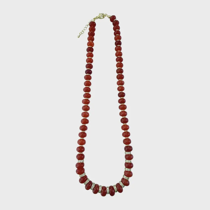 Harlow Beaded Necklace in Red