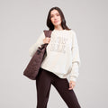 Heavyweight Oversized Sweatshirt Varsity - Ecru