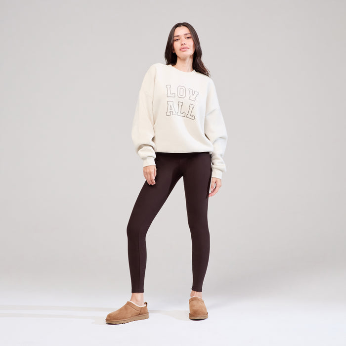 Heavyweight Oversized Sweatshirt Varsity - Ecru