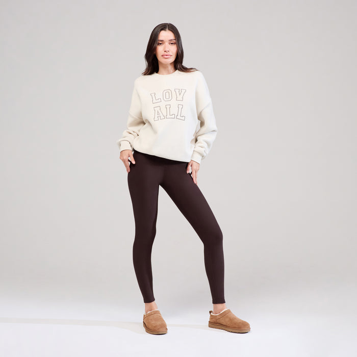 Heavyweight Oversized Sweatshirt Varsity - Ecru