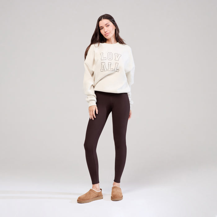 Heavyweight Oversized Sweatshirt Varsity - Ecru