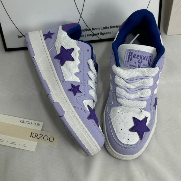 Heightening board shoes with star color contrast