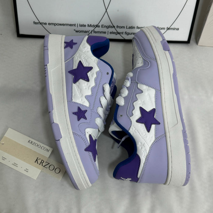 Heightening board shoes with star color contrast